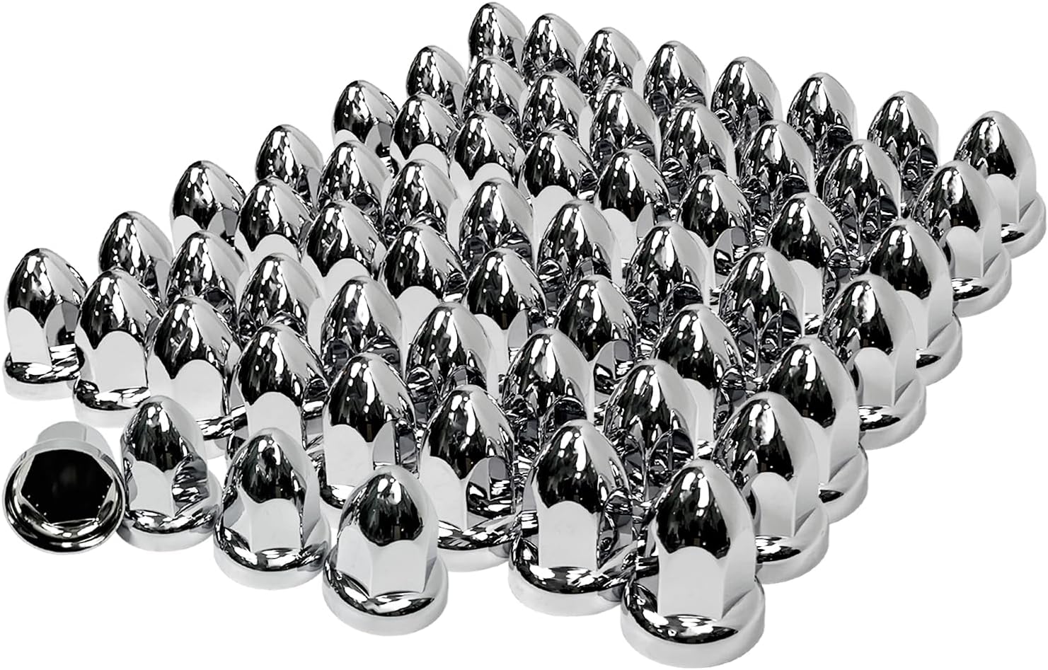 60 Pack Lug Nut Covers for Semi Trucks, 33mm by 2-12 Thread On Push-on Nut Cover Caps ABS Plastic Anti-Rust