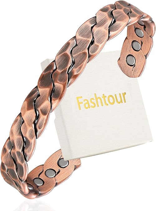 Pure Copper Magnetic Bracelet for Men & Women, Twisted Cuff