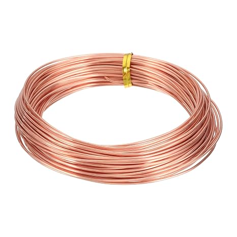 sourcing map 99.9% Solid Bare Copper Wire, 52Feet 16Gauge(1.2mm x 16m)