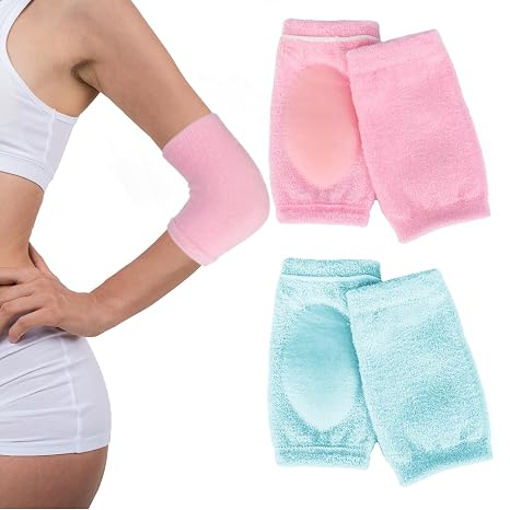 2 Pairs Elbow Moisturizing Sleeve Elbow Soft Gel Cover Heel Socks Breathable Brace Protection for Women SPA Moisturizing Dry Cracked Skin Care Calloused