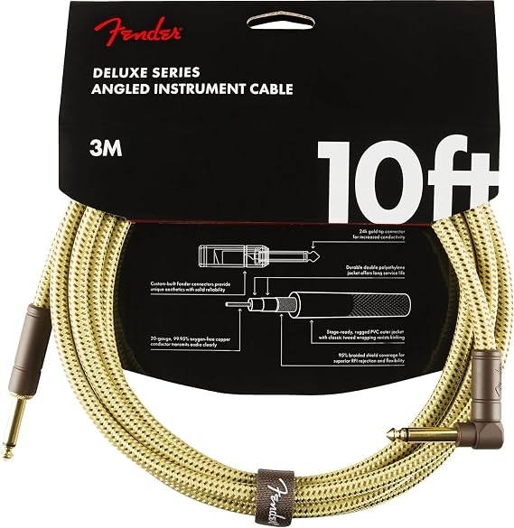 Fender Deluxe Series Instrument Cable Tweed Angle - 3 meters Instrument Cable