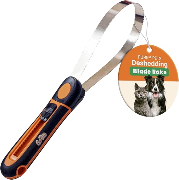 GoPets Deshedding Blade Rake, Adjustable Dog & Cat Dematting Grooming Tool