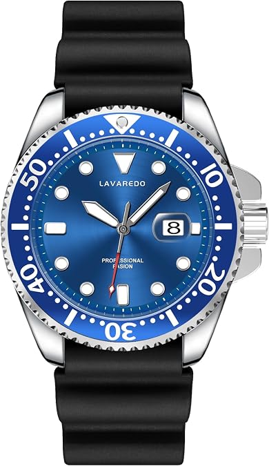 Men's Easy-Read Waterproof Analog Watch, Silicone Strap, Calendar