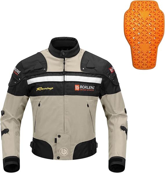 BORLENI Motorcycle Jacket for Men with Armor Riding Jacket CE Approved