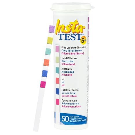 Lamotte Insta-Test 6 Way Pool & Spa Test Strips, 3028, Free Chlorine, Bromine, Total Chlorine, Total Alkalinity, pH, Total Hardness, and Cyanuric Acid, 50 ct