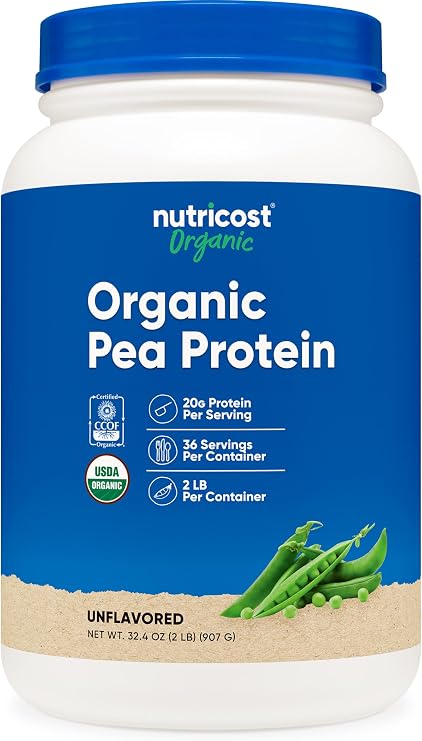 Nutricost Pea Protein, Amphoured, Organic Pea Beans, 2 LB