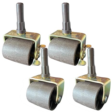 4PCS Metal Stem Casters Wheels for Bed Frame (2 Locking, 2 Non Locking)