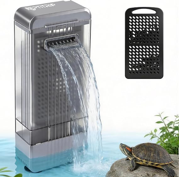 Aquarium Filter with U-V Light, Turtle Tank Filter for Up to 10 Gallon