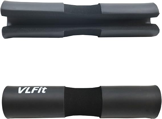 VLFit Barbell Squat Pad Including 2 Hook & Loop Safety Straps - Neck & Shoulder Protective Pad - Great for Squats, Lunges, Hip Thrusts, Weightlifting & More - Fits 50mm Olympic Bars