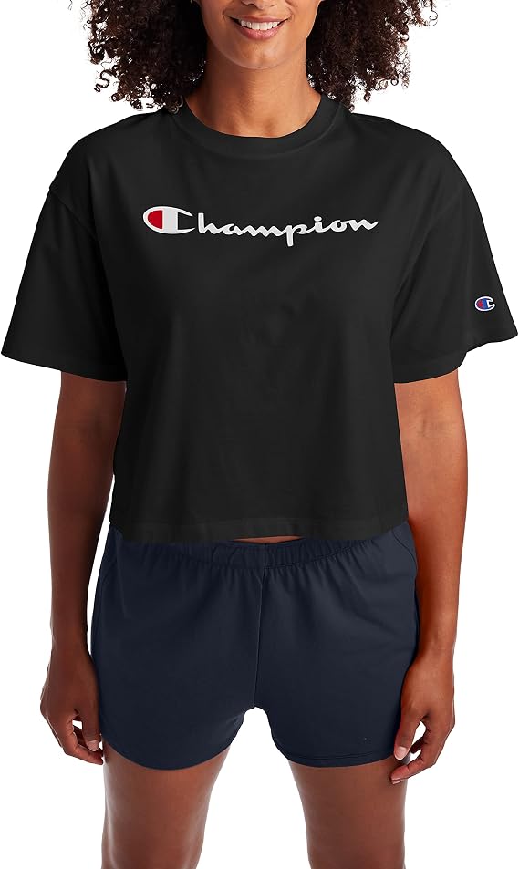 Champion Women's Cropped T-Shirt, Classic Cropped Tee Shirt for Women,Crop Top T Shirts For Women