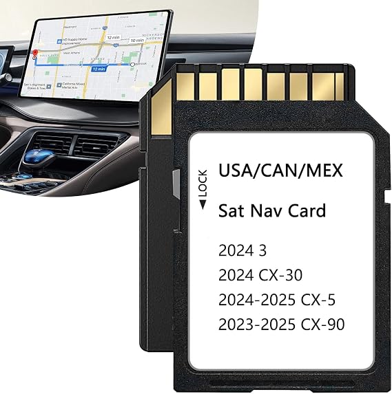 2025 Upgraded Navigation SD Card with Latest GPS Maps | Compatible with 2024 CX-30/3, 2024-2025 CX-5, 2023-2025 CX-90 | USA/CAN/MEX Maps