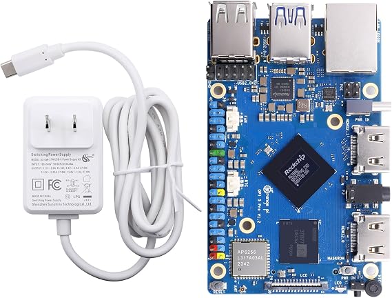 Orange Pi 5 Pro 4GB/8GB/16GB LPDDR5 Rockchip RK3588S 8-Core 64-Bit Single Board Computer with eMMC Socket, WiFi 5/Bluetooth 5.0, Development Board Run Ubuntu/Debian/Android (16GB+Power Supply)