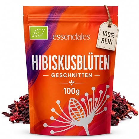 Hibiscus Flowers Organic Whole for Hibiscus Tea Natural for Weight Loss Jamaica Hibiscus Flower Dried Tea 100% Pure Digestive and Antioxidant - 100 g