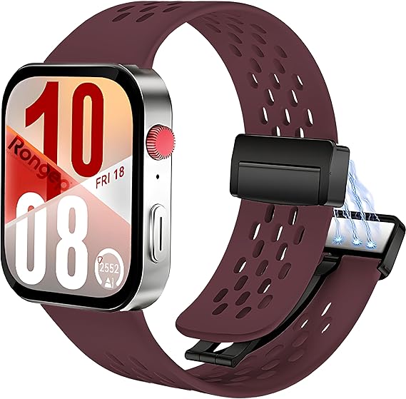 Rongep [Air-Loop] Huawei Watch Fit 5/Fit 5 Pro/Fit 4/Fit 4 Pro/Fit 3 ile Uyumlu Kordon Manyetik Kilit Mekanizmalı Fit 5 Kordon Nefes Alabilen Delikli Tasarım Huawei Fit 5 Pro Kordonu