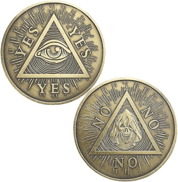 Yes No Challenge Coin Decision Maker Divination Coin