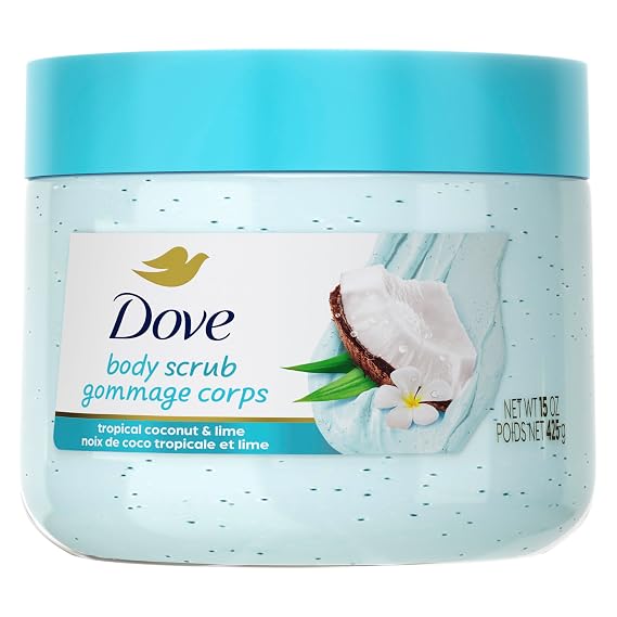 Dove Body Scrub - Coconut & Lime, pH-Balanced Whipped Texture, 15 oz