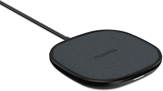 Mophie Wireless 10W Charging Pad - Made for Apple Airpods, Samsung Galaxy S25/S24, iPhone 16/15/14 Pro, Google Pixel 9, and Other Qi-Enabled Devices - Black