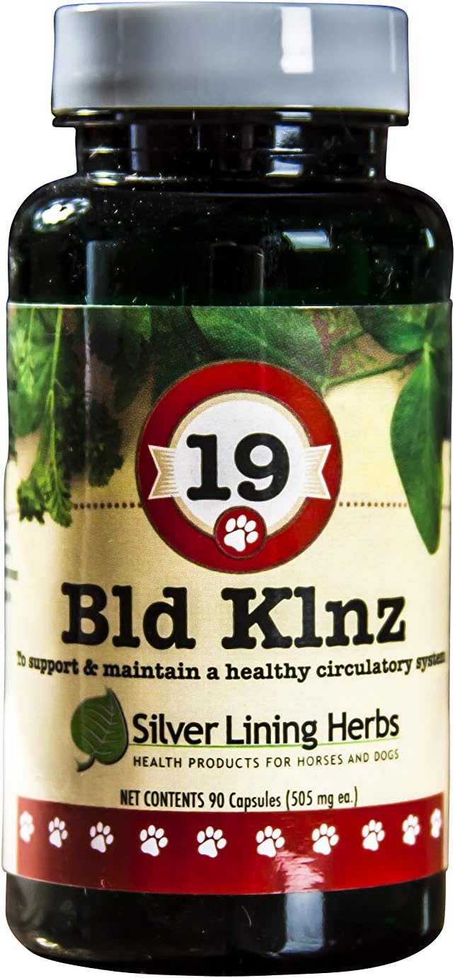 Silver Lining Herbs 19 BLD Klnz - Herbal Support for Normal Canine Blood Values - Helps Maintain Dogs Normal Blood Cell and Circulatory System Health - Natural Canine Health Support - 90 Capsules