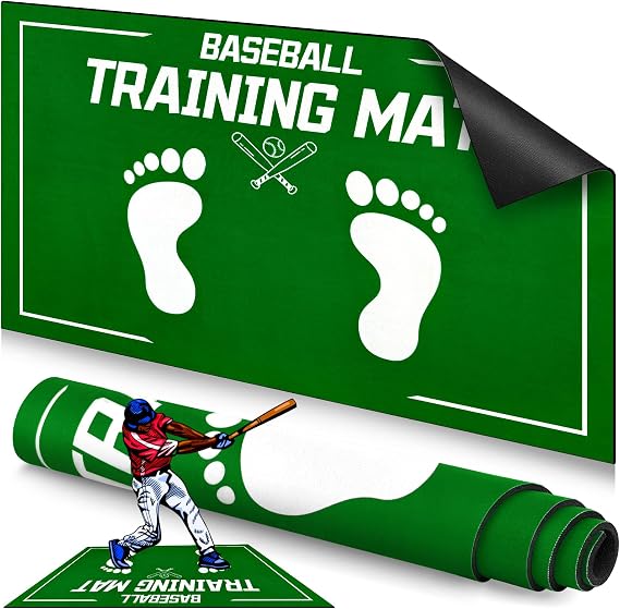 Baseball and Softball Batter Stance Training Mat for Hitting Practice
