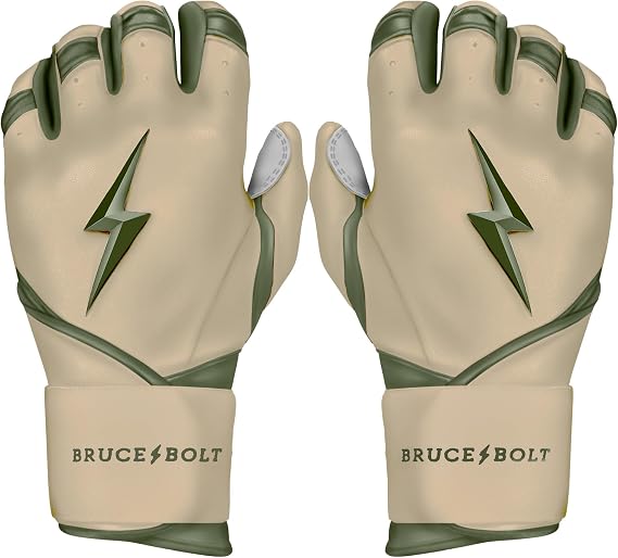 BRUCE BOLT Patriot Series Long Cuff Batting Gloves - Adult & Youth Sizes