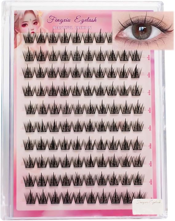 Fairy Lash Clusters – Natural Wispy D-Curl Individual Lashes (110 Pcs, 8-16mm). Achieve A Manga-inspired Wet-look Lash Extension With These Lightweight Clusters & Invisible Bands For Seamless Vol