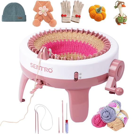 SENTRO 40 Needles Knitting Machine, Smart Circular Knitting Machine | Double Knitting Loom Machine for Adults Beginners,DIY Knitting Board Rotating Machine for Hat, Scarves, Gloves, Socks