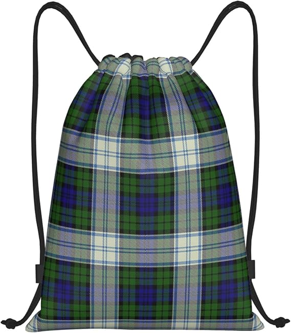 Drawstring Backpack String Bag Selkirk Tartan Sackpack for Sports Gym Smal