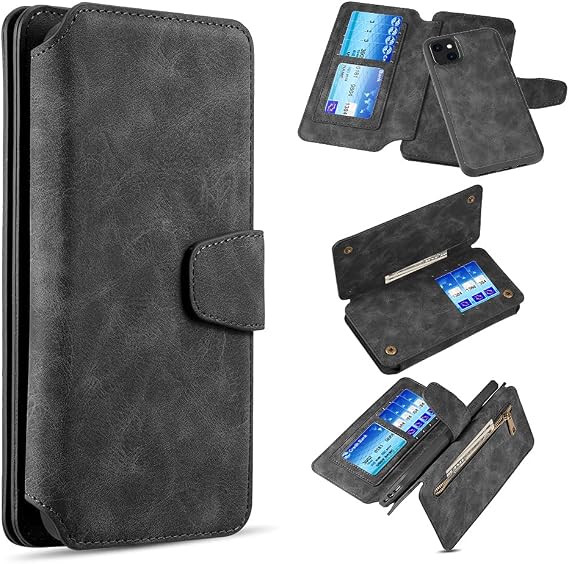 PU Leather Flip Vertical Cell Phone Wallet Case for LG Xpression Plus 3, K40S, G8 ThinQ, Q9 One with Kickstand