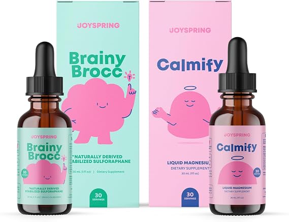 JoySpring Liquid Magnesium Glycinate and Sulforaphane Supplement for Kids
