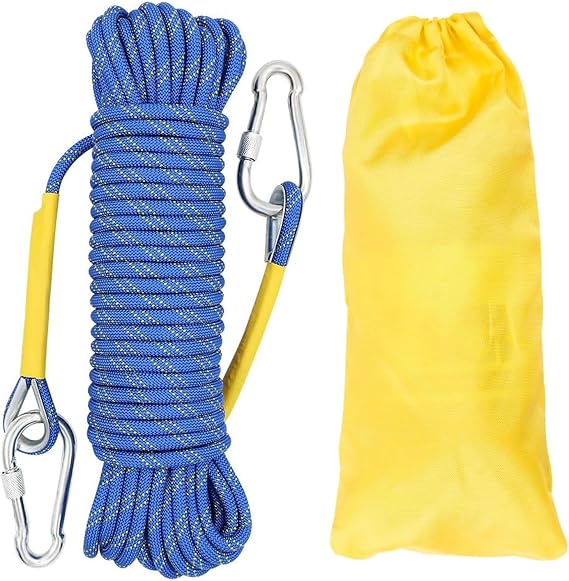 10mm Climbing Static Rope 10m High Strength with 2 Carabiners