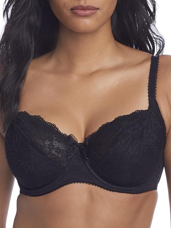 Pour Moi Flora Side Support Bra 32DD, Black