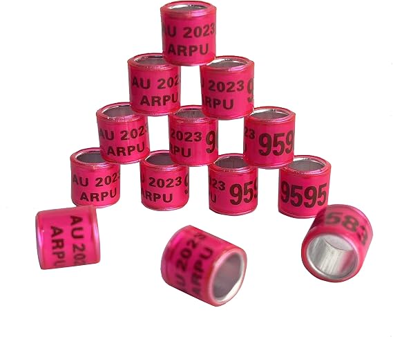 100Pcs Multicolor Aluminium Pigeon Leg Rings Dove Leg Rings with 2025 AU Pigeon Foot Ring with Word Earring, Quality Durable, Quail Leg Bands Baby Chick Leg Bands Pigeon Bands Chicken Leg Bands Rings