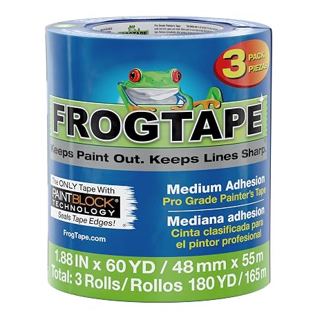 FrogTape ProGrade Blue Painter's Tape with PAINTBLOCK, 2" Wide, 3 Rolls