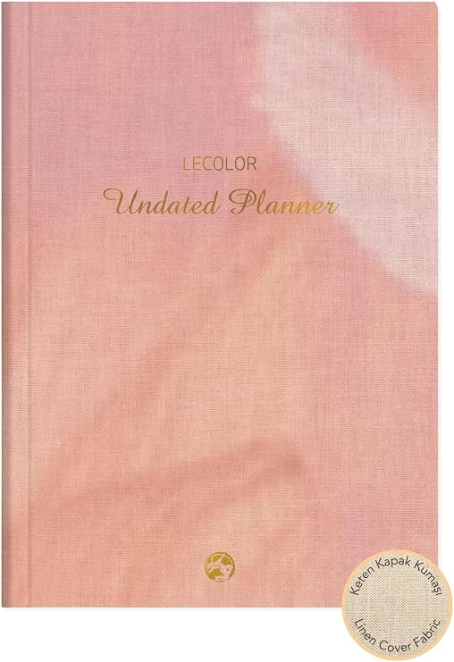 Le Color Keten Ciltli Süresiz Planlayıcı Pembe 17x24