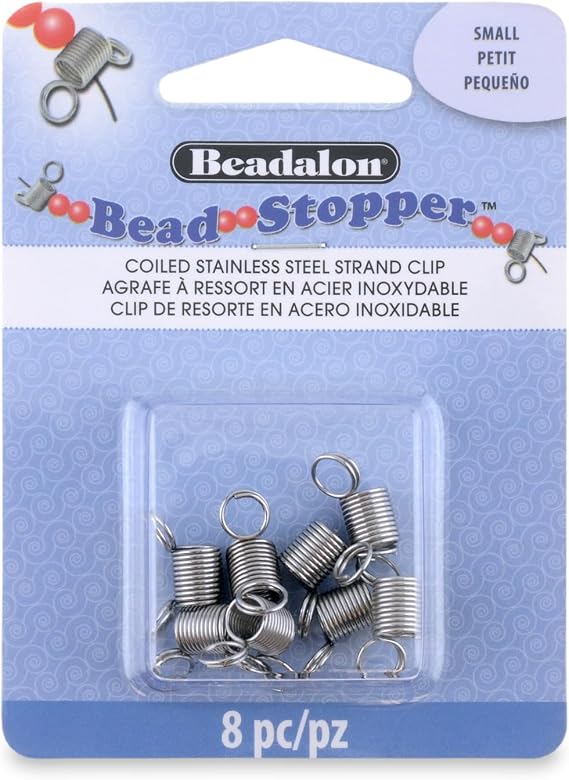 Beadalon Jewelry Making Bead Stopper - Metal & Pink Tips, Small, 8 pc