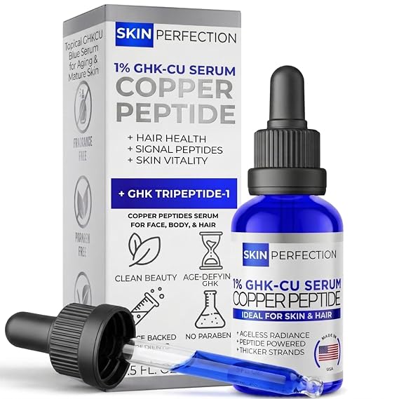 Skin Perfection 1% GHK-Cu Copper Peptide Serum for Face, Hair & Scalp GHK