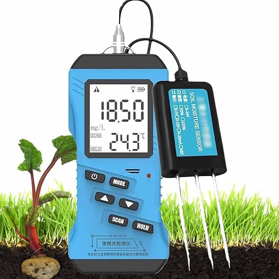7 in 1 Soil Tester, Digital PH Meter for Soil, NPK Tester with Moisture & Temperature Sensor, Backlit LCD Garden Soil Test Kit for Lawn, Farm, Indoor/Outdoor Plants