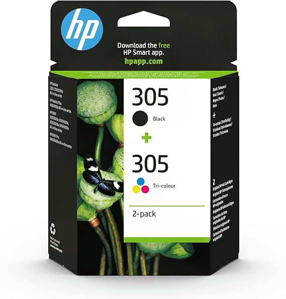 HP 305 2 Pack İkili Siyah/Üç Renkli Orijinal Mürekkep Kartuş (6ZD17AE)