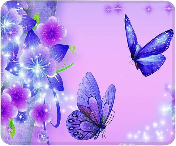 Purple Butterfly Customized Rectangle Mousepad, Mouse Pad