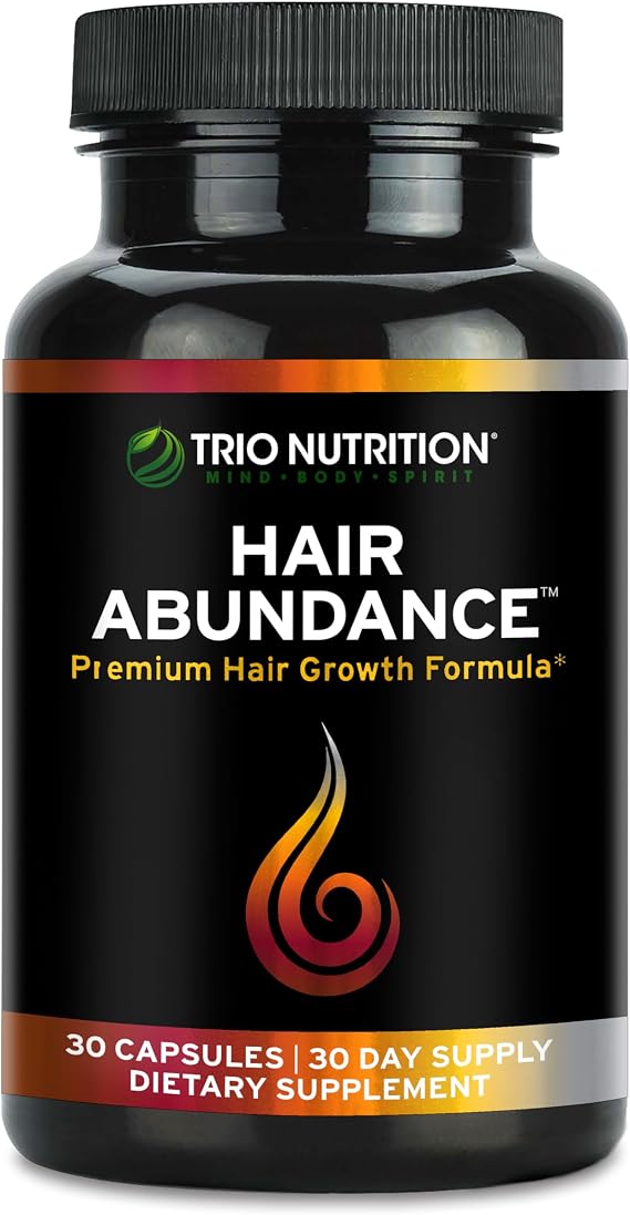 TRIO NUTRITION Hair Abundance Biotin 10,000mcg: Hair Growth, Skin & Nails