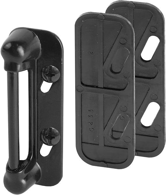 Prime-Line K 5004 Aluminum Painted Black, Spring-Loaded Screen Door Strike Plate (Single Pack)
