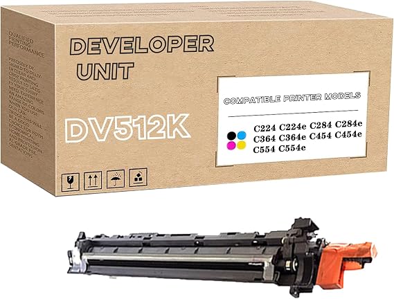 All-DV-512 Compatible Developer Unit for Konica Minolta A2XN03D A2XN0KD A2XN0ED A2XN08D, Works with Bizhub C224 C224e C284 C284e C364 C364e C454 C454e C554 C554e Printer Black