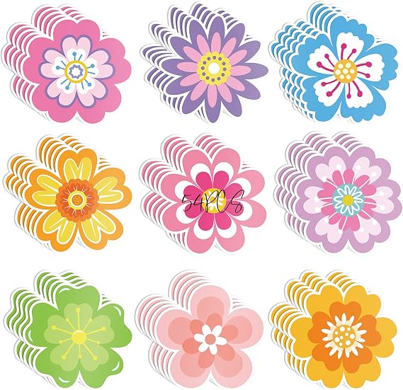 54 Pcs Spring Floral Paper Flower Decor for Spring Bulletin Board Classroom Decoration (Flower 54)