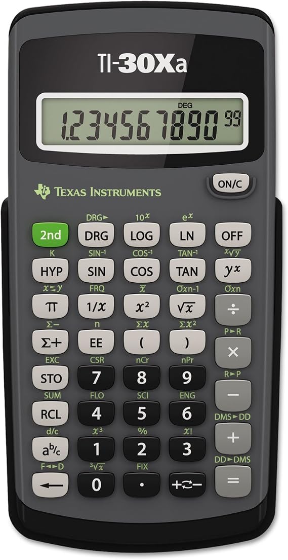 Texas Instruments TI30XA TI-30Xa Scientific Calculator, 10 Digit LCD