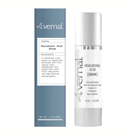Vernals 100% Pure Hyaluronic Acid Serum Rich With Vitamins C, E and Age-Defying Antioxidants - Anti Wrinkle, Anti Aging Face Serum that Lifts and Firms Skin, Made in USA | Vitamins C & E, Age-Defying Antioxidants, Anti Wrinkle & Anti Aging, Lifts and Firms Skin, Made in USA
