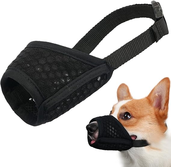 Soft Dog Muzzle(Grey, S) and Soft Dog Muzzle(Black, S) Bundle for Small Dogs to Prevent Dogs from Biting Chewing Grooming