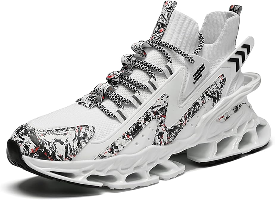 GSIGUL Mens Running Shoes Blade Sneakers Mesh Breathable Tennis Walking Gym Shoes for Men