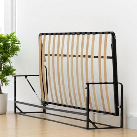 Classic Wall Bed – Horizontal Small Single 76 x 190 cm Space-Saving Fold-Down Wall Bed with Steel Frame Construction & Lifetime Protection