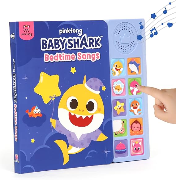 Baby Shark Bedtime Songs 10 Button Sound Book | Children's Musical Sound Book | Interactive Learning Book for Toddlers 1-3 | Educational Storybook | Baby Shark Gift for Kids