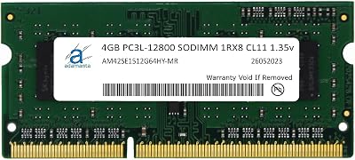 Adamanta 4GB 1x4GB Compatible for Dell Inspiron 20 3052 AIO, 24 3452 All-in-One Desktop DDR3 1600MHz PC3-12800 SODIMM 1Rx8 CL11 1.35v PC Computer Memory Module Upgrade RAM